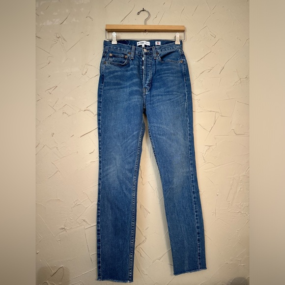 Re/done originals high rise ankle crop in medium vintage size 26 - Picture 3 of 7
